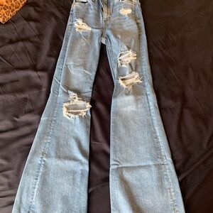 American Eagle Outfitters Blue Flare Wide Leg Jeans